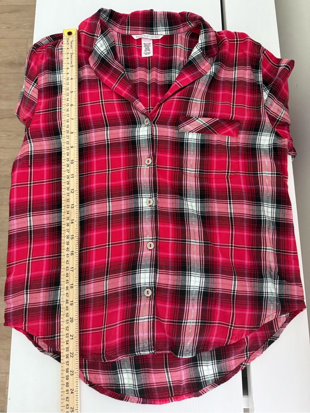 Victoria’s Secret Plaid Pajama Set XS Red Pink Button Up Pants - Picture 10 of 10